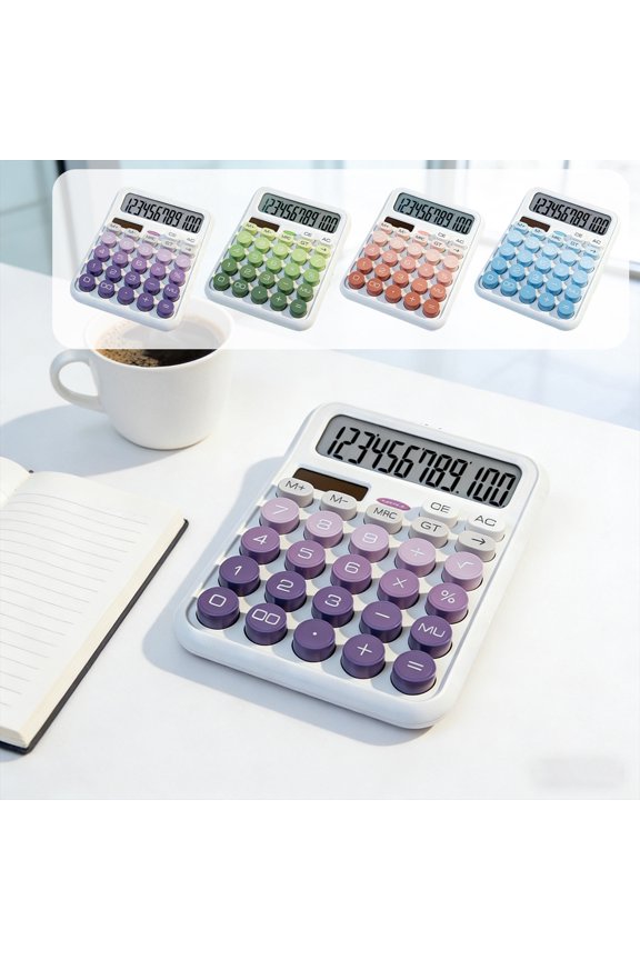 Small Calculator Calculators Dualss Power Solar and Battery Desktop Calculator 12 Digits Large LCD Display Standard Function Calculator for Office School Home Business Daily Use