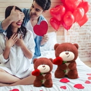 TTJ Small Gifts Cute Plush Lovable Couch Pillow Rose Bear Valentines Day Confession Doll Toy For and Rose Bundle for Birthday Gifts and Holiday Presents