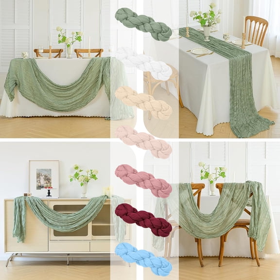 TTJ Small Table Runner Boho Table Runner Sheer Table Runner Long Decoration Runner Dusty Tone for Wedding Baby Birthday Party Reception Banquet Dining Table Styling Use