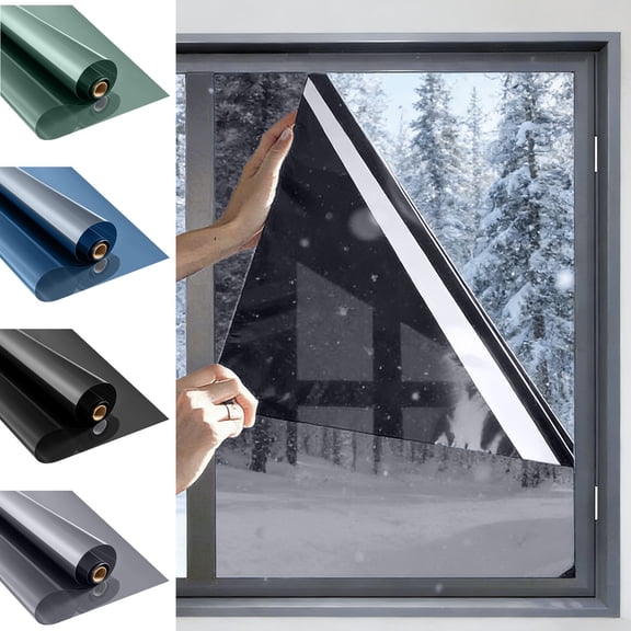 TTJ Sun Shade Car Sun Shade Privacies Window Film Mirror Glass Tint Heat Control Sun Blocking Sliding Door Tinting Reflective Cling for Home
