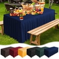 thumbnail image 1 of TTJ Tablecloths for Rectangle Tables Tablecloth Table Skirt Ruffled Polyester Tablecloth Solid Color Wrinkle Resistant Pleated Banquet Cover for Conference Wedding Event, 1 of 7