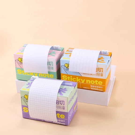 TTJ Tearable Adhesive Notes Roll Cuttable Pull Out Sticky Memo with Strong Adhesive for Labeling Reminders Planning and Office Home Organization Use