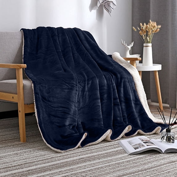 TTJ Thickened Lambswool Winter Blanket Soft Plush Double Layer Fleece Throw Extra Warm Cozy Sherpa Bed Blanket For Sofa Bed Travel Machine Washable Holiday Gift Blanket