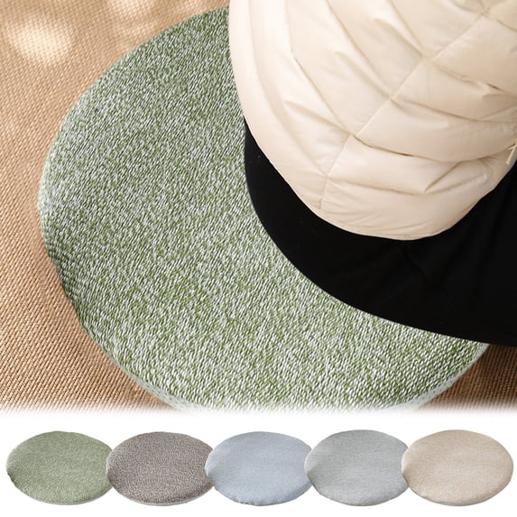 TTJ Tufted Corduroy Round Floor Seat Cushion 14 in Thick Soft Tatami Pad Non Slip Durable Comfortable Meditation Dining Cushion For Living Room