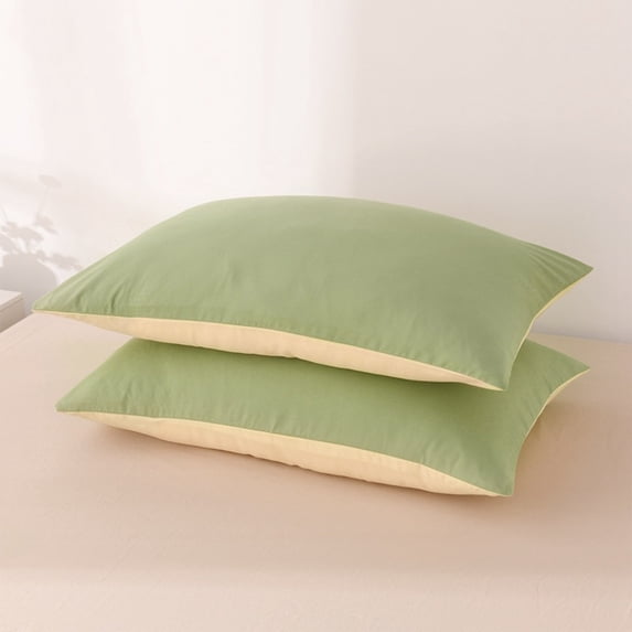 TTJ Two-Tone Anti-Sweat Pillowcase 18.9x29.1 in Breathable Hotel-Style Protective Cover Oil Proof Encasement Durable Machine Washable Home Bedding