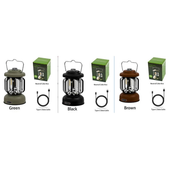 TTJ Type C Fast Charging Tent Lamp Camping Lamp Household Stepless Dimming Outdoor Lantern USB-C Fast Charge Adjustable Brightness Folding Handle Emergency Mode Weather-Resistant Camping Light
