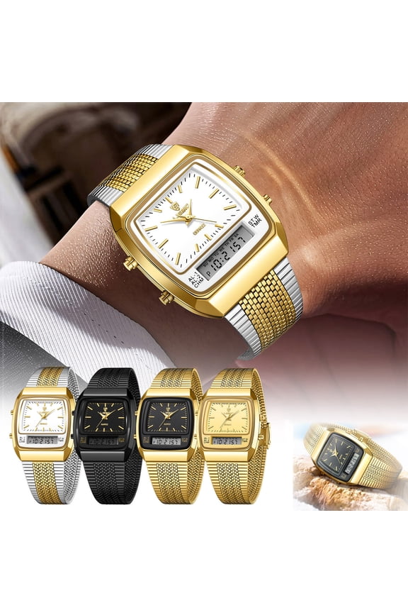 Watches for Men Men's Wrist Watches Mens Watch Waterproof Web Strap Digital Quartz Style Business Casual Timepiece Daily Wear Work Travel Gift Use