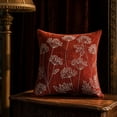 thumbnail image 1 of TTJ Wildflower Embroidery Throw Pillow Covers,18x18 Inch Floral Decorative Cushion Case,Chenille Flower Pillowcase for Farmhouse Rustic Sofa Couch Bed Living Room Home Decor(Red), 1 of 6