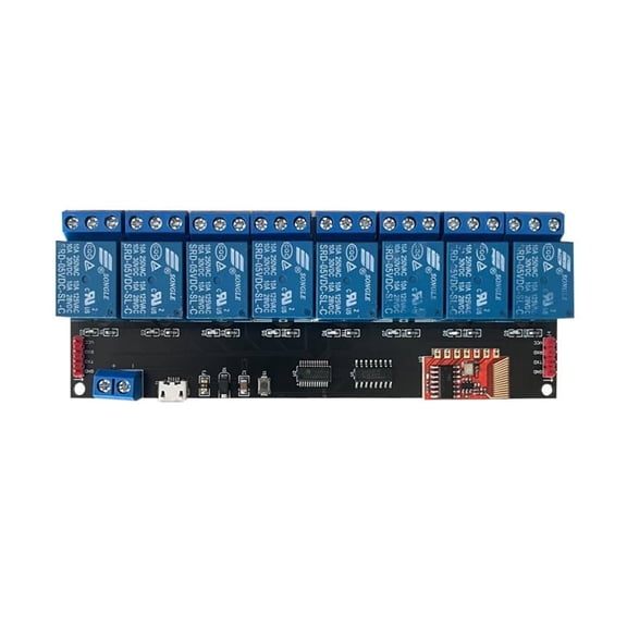 TTL 8-Channel Serial Relay Module,DC5V 120ma TTL 8-channel Serial Port Relay Module,RF Control Support Self-locking Interlocking Point-and-trip Mode Relay Board,128x48x16mm