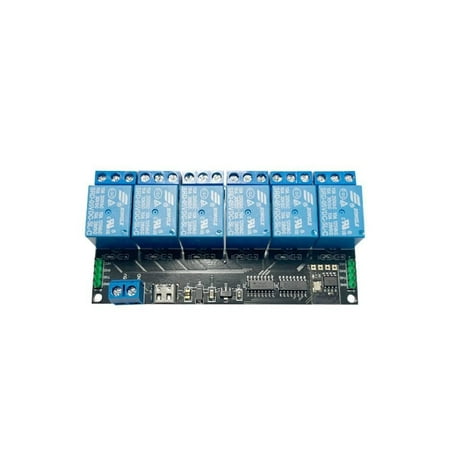 TTL Serial Port 6-channel Relay Module Control Board,Self-locking/Interlocking/Jog Modes Key Control 5V 120mA Power Supply Relay,TTL Serial Port 6-channel Relay Module Control Board