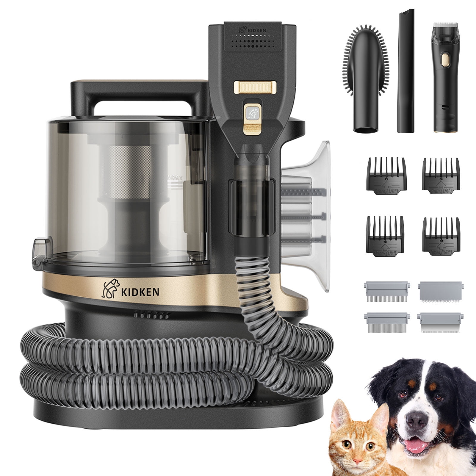 TTLIFE Dog Grooming Vacuum Kit Professional, 11000 Pa Suction, Dog Grooming Clippers, Dog Hair