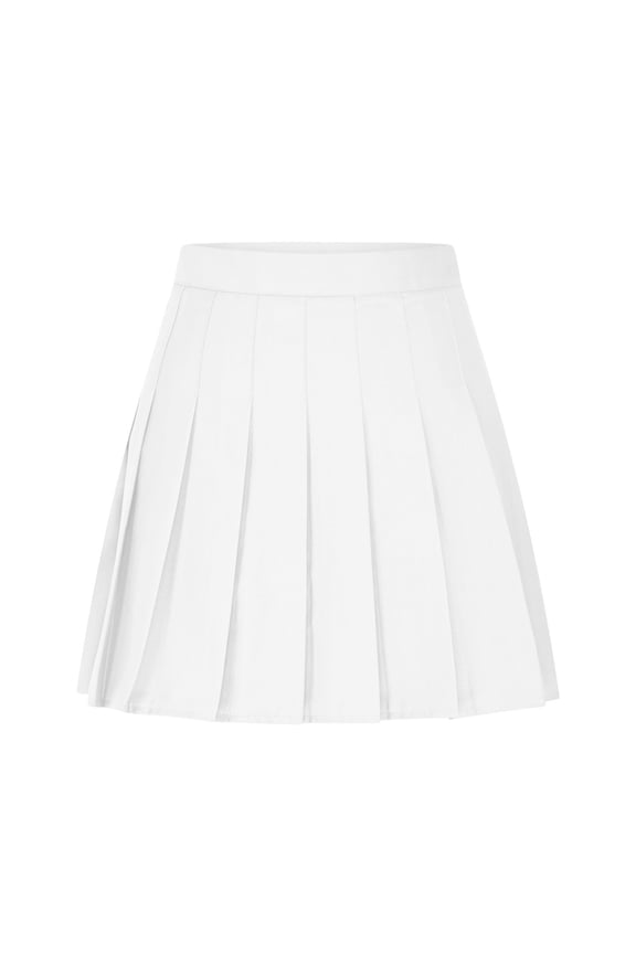 Women's Basic Versatile Stretchy Flared Casual Mini Skater Skirt White S(S)