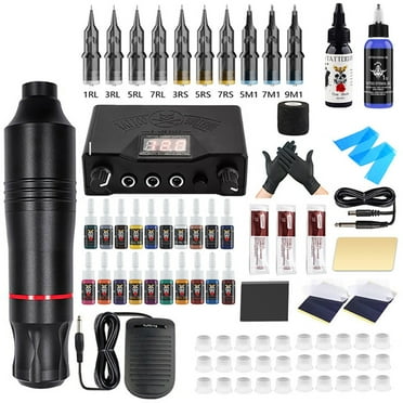 TTOOGO Beginner Rotary Tättoo Pen Kit – Complete Set with 20 Colors Ink & Accessories
