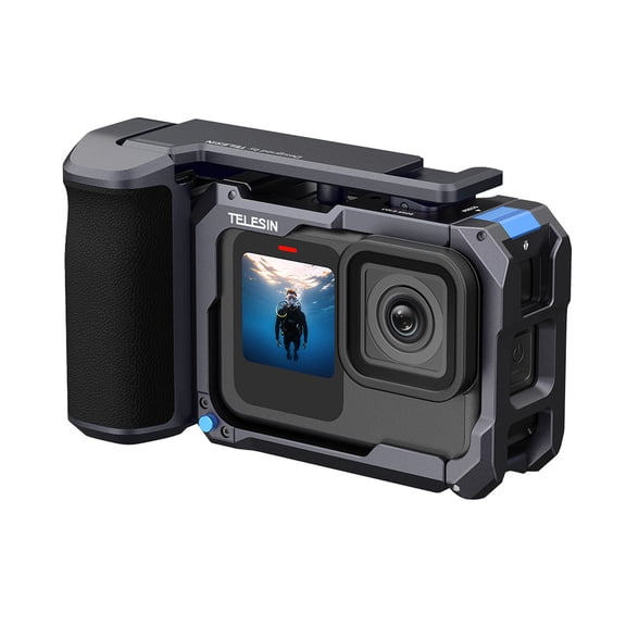 TTOOGO Metal Camera Cage Kit with Side Handle, Quick Release Protective Frame Compatible with GoPro HERO 13, HERO 12, HERO 11, HERO 10 and HERO 9 for Vlog Shooting