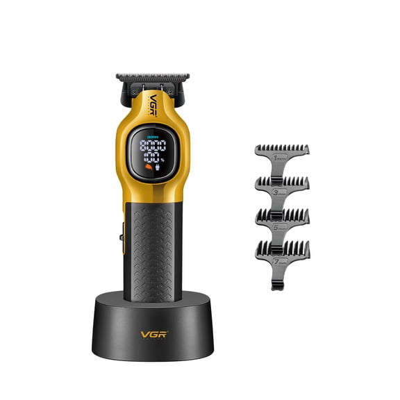 TTOOGO Professional Hair Clipper 8000RPM Cordless Electric Hair Trimmer LED Display Rechargeable 1800mAh Battery USB Charging with Charging Base for Barber and Home Use