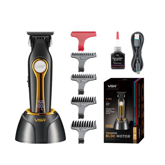 TTOOGO Professional Hair Trimmer with Charging Base, Cordless Hair Clipper for Men, LED Display, 7500 RPM BLDC Motor, Ceramic Blade, USB Rechargeable Barber Trimmer