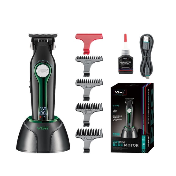 TTOOGO Professional Hair Trimmer with Charging Base, Cordless Hair Clipper for Men, LED Display, 7500 RPM BLDC Motor, Ceramic Blade, USB Rechargeable Barber Trimmer