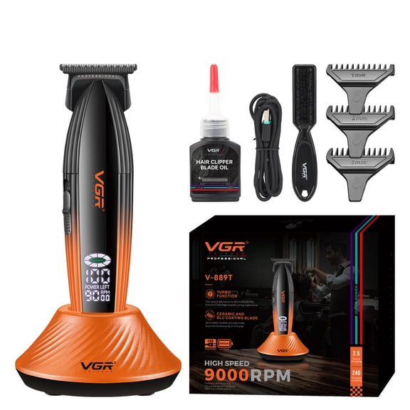 TTOOGO Professional Hair Trimmer with Charging Base, Cordless Hair Clipper for Men, LED Display, 9000 RPM Motor, Ceramic & DLC Blade, USB Rechargeable Barber Trimmer