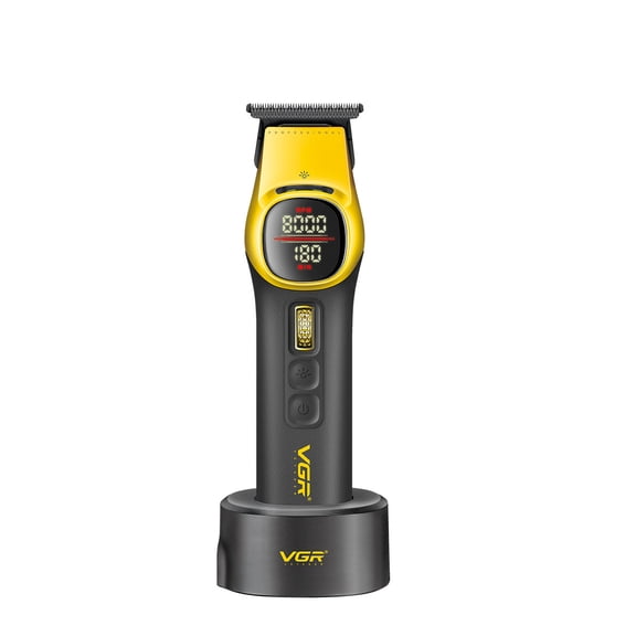 TTOOGO Professional Hair Trimmer with Charging Base, Cordless T-Blade Hair Clipper, Adjustable 7000-8000RPM Brushless Motor, LED Display, DLC Coated Blade for Barber and Home Grooming