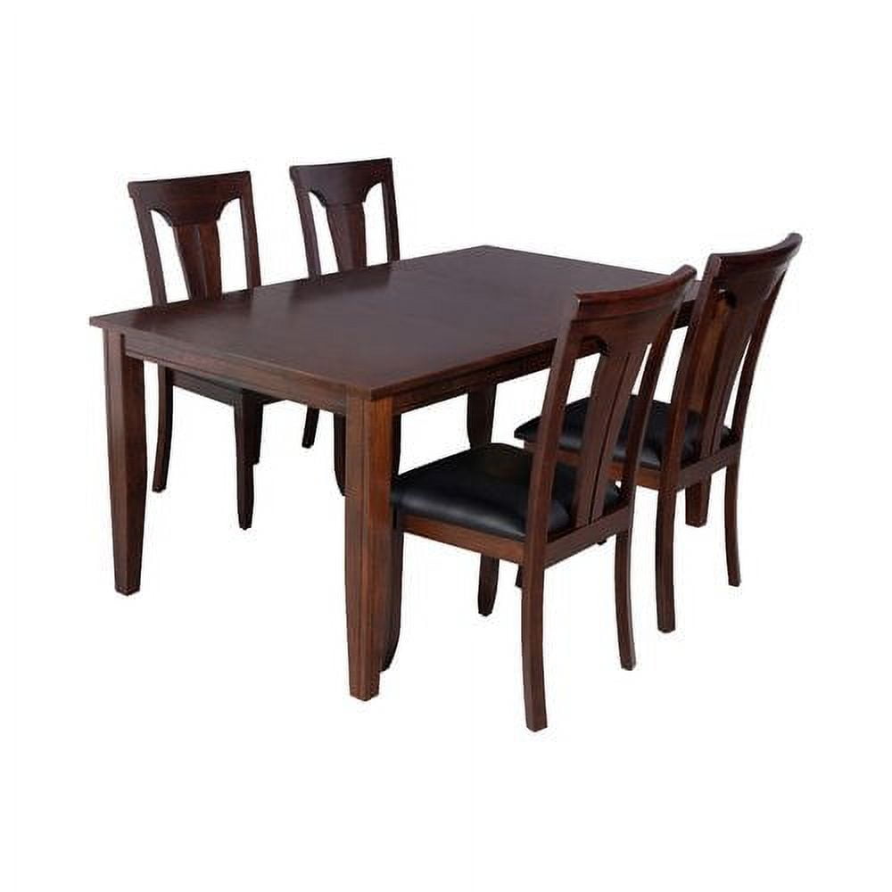 TTP Furnish Aden 5 Piece Solid Wood Dining Set