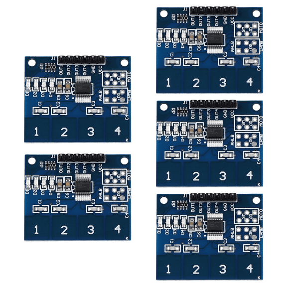 TTP224 Capacitive 4 Channels Touch Switch Module 4 Key Induction IC 2.4V to 5.5V Level State Indicator Onboard Module