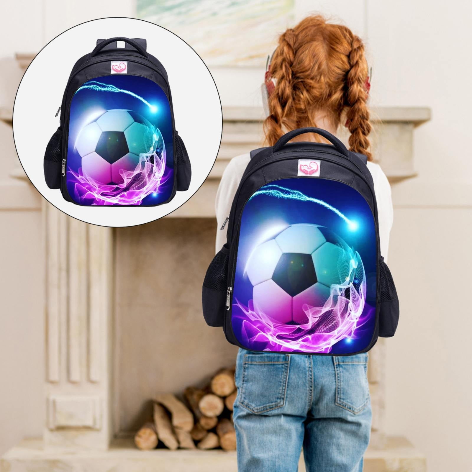 TTQVQ Sports Bag Soccer Backpack For Boys Soccer Print Backpack Cool Football Pattern School Bag Soccer Backpack Walmart