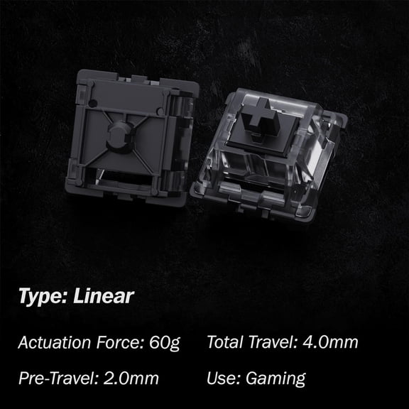 TTTYBA-Gateron KS-15 RGB Optical Mechanical MX Type Key Switch - Clear top (65 Pcs, Black)