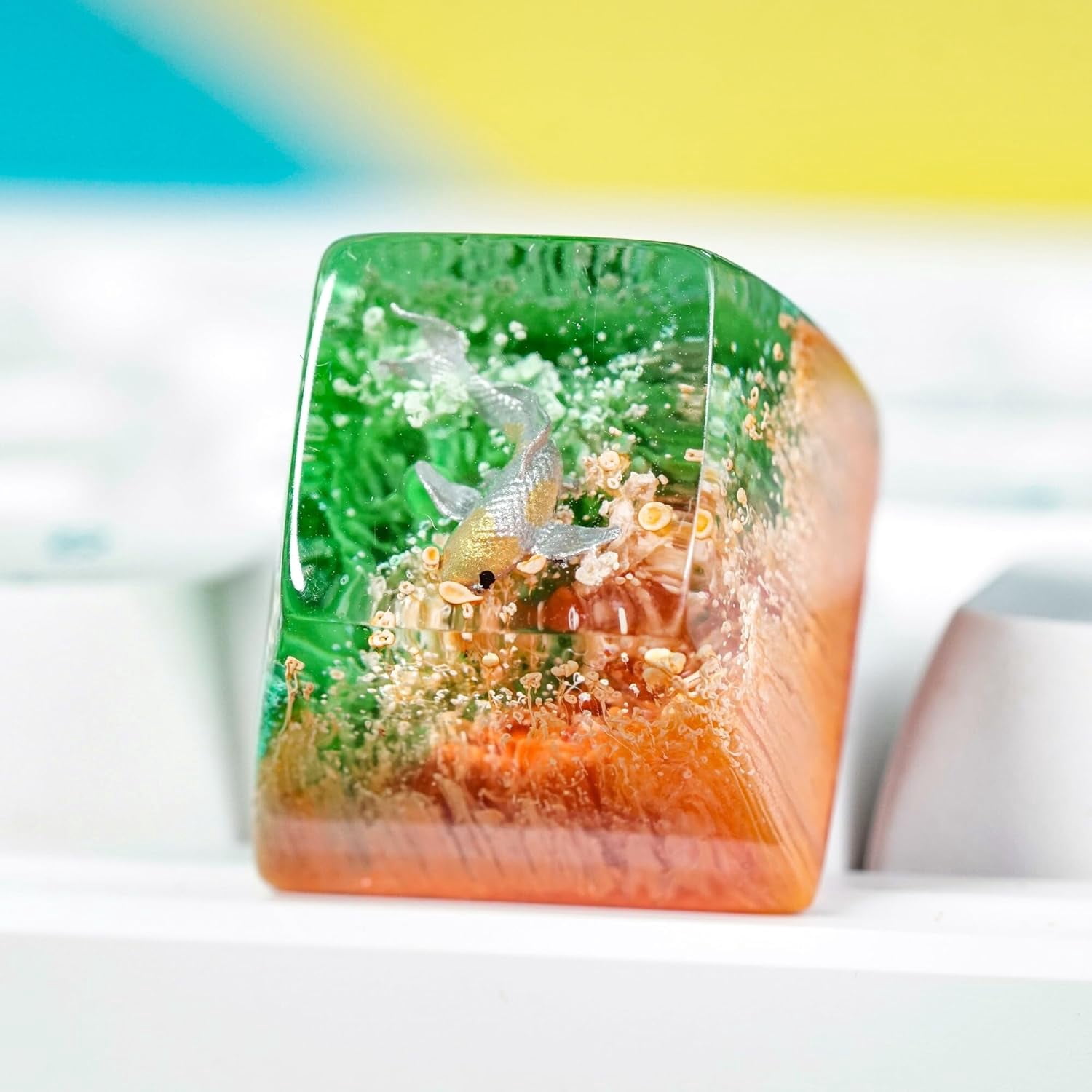 TTTYBA-Kohaku Koi Fish Artisan Keycap Orange and Green Ocean Coral Reef ...