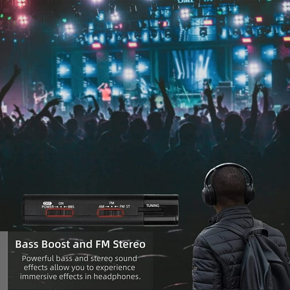 TTTYBA-TR107 Pocket Radio AM FM, Portable Radio with Headphones, AAA ...