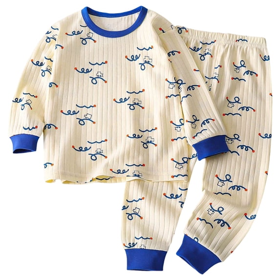 TTUHYWXI Baby Boy Clothes Pajama for Girls Fall Outfits Contrast Color Sweatshirts and Pants Fall Winter Set 2PC 3 6 12 18 24 Months 2T 3T 4T 5T