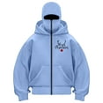 thumbnail image 1 of TTUHYWXI Balaclava Hoodie Cagoule Hiver Homme Winter Ski Chirsmas Hoodies With Mask Double Layer Hoodedsweatshirt Fleece Zip Hoodie (Light Blue, S), 1 of 4