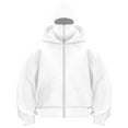thumbnail image 1 of TTUHYWXI Balaclava Jacket Zip Up Fashion Double Layer Hoodie Hip Hop Outerwear Jacket Y2K Clothing for Men and Women (White, XXL), 1 of 3