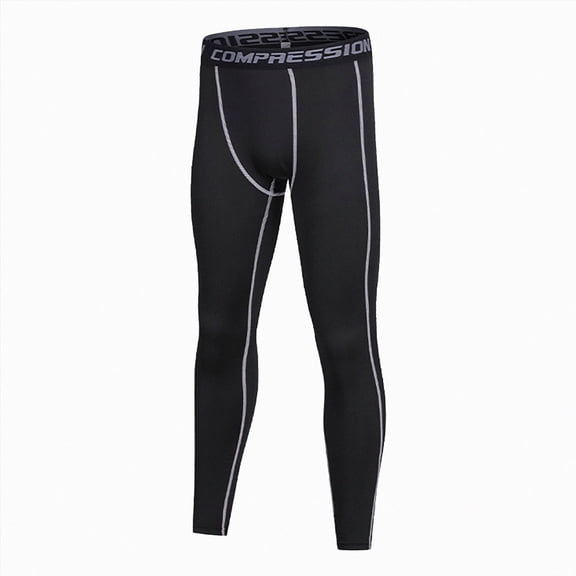 TTUHYWXI Boys Compression Pants, Youth Athletic Leggings for Basketball Football Running, Quick Dry Spandex Sports Tights (Grey,8-9 Years)