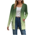 thumbnail image 1 of TTUHYWXI Cardigan Sweaters for Women Lightweight Open Front Long Sleeve Cardigan with Pocketes Fall Trendy Gradient Clothes (Green, 3XL), 1 of 8