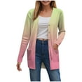 thumbnail image 1 of TTUHYWXI Cardigan Sweaters for Women Lightweight Open Front Long Sleeve Cardigan with Pocketes Fall Trendy Gradient Clothes (Yellow, S), 1 of 8