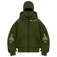 thumbnail image 1 of TTUHYWXI Christmas Balaclava Hoodie Zipper Winter Hoodies for Men Women Trendy Double Layer Hooded Sweatshirt Fleece Zip Jacket (Army Green, XL), 1 of 4
