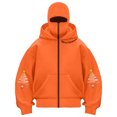 thumbnail image 1 of TTUHYWXI Christmas Balaclava Hoodie Zipper Winter Hoodies for Men Women Trendy Double Layer Hooded Sweatshirt Fleece Zip Jacket (Orange, XL), 1 of 4