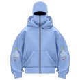 thumbnail image 1 of TTUHYWXI Christmas Balaclava Hoodie Zipper Winter Hoodies for Men Women Trendy Double Layer Hooded Sweatshirt Fleece Zip Jacket (Sky Blue, M), 1 of 4