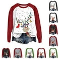 thumbnail image 1 of TTUHYWXI Christmas Sweatshirt Women Cute Xmas Reindeer Graphic Tee Casual Long Sleeve Winter Holiday Pullover Tops (Red, 4XL), 1 of 8