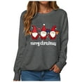 thumbnail image 1 of TTUHYWXI Christmas Sweatshirt for Women Gnomes Print Funny Plus Size Sweatshirts Crewneck Long Sleeve Xmas Holiday Tops (Dark Gray, XL), 1 of 9