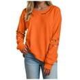thumbnail image 1 of TTUHYWXI Christmas Sweatshirt for Women Light Sweatshirts Merry And Bright Xmas Long Sleeve Shirts Crewneck Pullover Tops (Orange, XL), 1 of 5