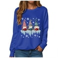 thumbnail image 1 of TTUHYWXI Christmas Sweatshirts Women Long Sleeve Pullover Shirts Funny Garden Gnome Graphic Tees Tops (Blue, XXL), 1 of 9