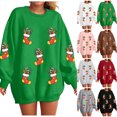 thumbnail image 1 of TTUHYWXI Christmas Sweatshirts Women Sequin Christmas Shirts Sparkly Xmas Graphic Long Sleeve Crewneck Pullover Tops (Pink, XL), 1 of 8