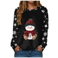 thumbnail image 1 of TTUHYWXI Christmas Sweatshirts for Women Long Sleeve Fuzzy Pullover Xmas Graphic Holiday Shirts Crew Neck Oversized Tops (Black, 3XL), 1 of 9