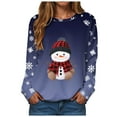 thumbnail image 1 of TTUHYWXI Christmas Sweatshirts for Women Long Sleeve Fuzzy Pullover Xmas Graphic Holiday Shirts Crew Neck Oversized Tops (Blue, S), 1 of 9