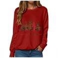 thumbnail image 1 of TTUHYWXI Christmas Sweatshirts for Women Merry Christmas Tree Graphic Long Sleeve Xmas Vacation Pullover Christian Tops (Red, S), 1 of 6