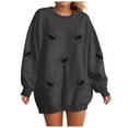 thumbnail image 1 of TTUHYWXI Crewneck Halloween Sweatshirts for Women Skeleton Ghost Print Long Sleeve Sweaters Overized Loose Fit Fall Pullover (Grey, XL), 1 of 6