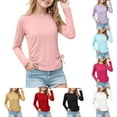 thumbnail image 1 of TTUHYWXI Girls Long Sleeve Shirts Ruched Knot Side Tunic Blouse Tee Tops (Light Purple, 5-6 Years), 1 of 6