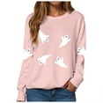 thumbnail image 1 of TTUHYWXI Halloween Boo Sweatshirts Women Ghost Sequin Pullover Tops Funny Spooky Season Long Sleeve Shirt Casual Sparkle Top (Pink, M), 1 of 9
