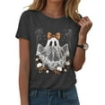 thumbnail image 1 of TTUHYWXI Halloween Shirts Women 2025,Cute Spooky Season Fall Graphic Funny Tees Ghost Print T-Shirt Tops (Grey, XXL), 1 of 5